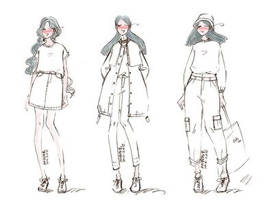 牛仔風尚 手繪線稿在時裝插畫與服裝設計中的藝術魅力